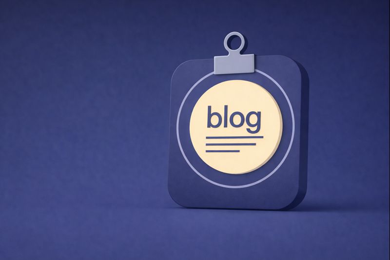 Article de blog sur fond gris